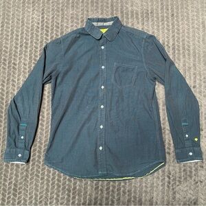 Descendant of Theives Shirt Mens Large Midnight Blue Long Sleeve Dres Ladro